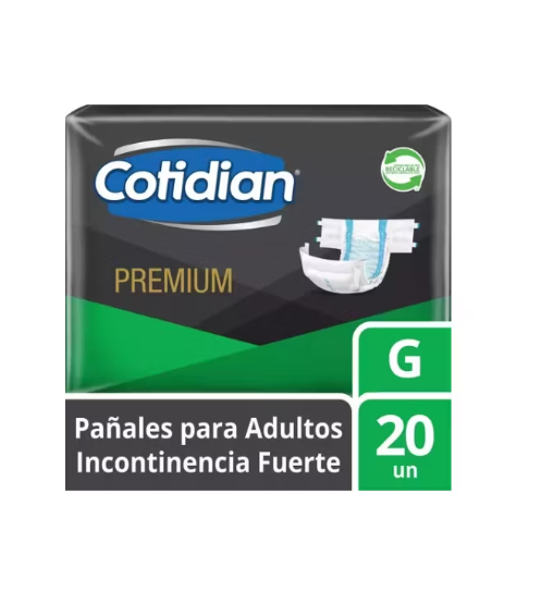 Pañales Adulto Cotidian Premium Incontinencia Fuerte 20 Un G - ¡ENVÍO GRATIS!